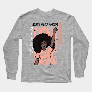 Black Lives Matter Woman Raised Fist Long Sleeve T-Shirt